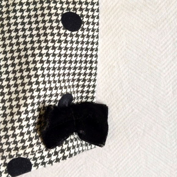 first impressions herringbone dotted leggings with velvet bows 3-6 months baby - Picture 4 of 6